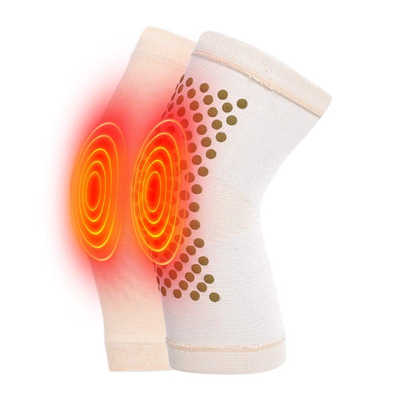Masyrt - Winter Wormwood Self Heating Knee Braces, Heated Knee Massager, Heated Knee Brace Wrap, Self Heating Knee Support for Arthritis, Joint Pain Relief, Sports Recovery (beige)
